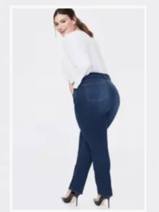 NWOT NYDJ Sherri Slim Straight Leg Jeans LiftxTuck Stretch Minimalist Blue16W - Picture 2 of 13